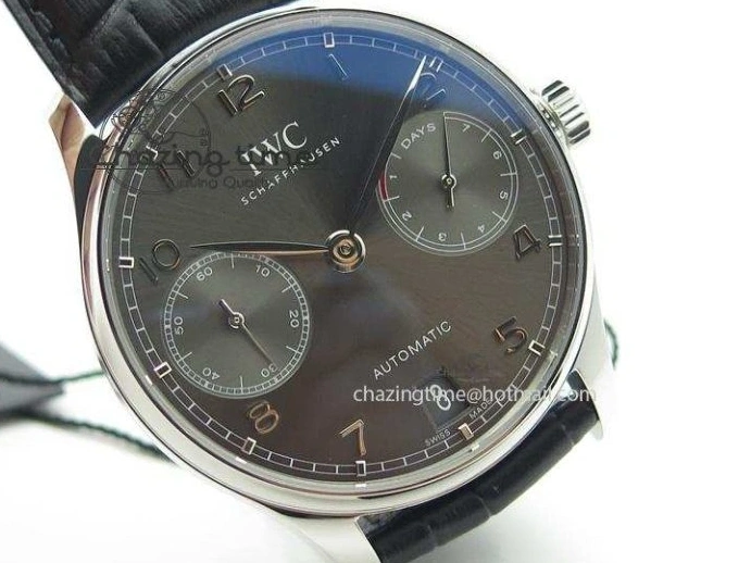MIROTIME 0203 Portuguese Real PR IW500106 ZF 1:1 Best Edition Grey Dial On Black Leather Strap A52010 V Versatile 7306